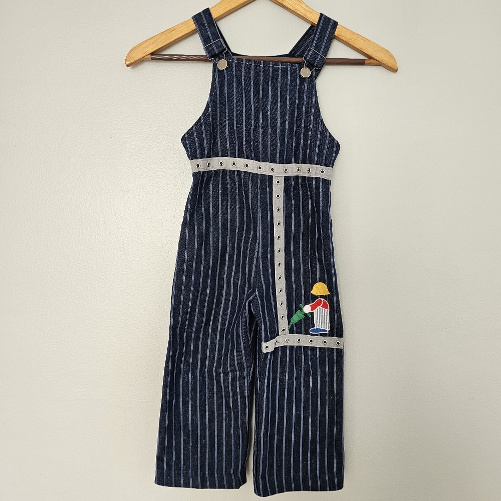 Vintage by Thomas striped overalls construction worker builder USA made size 4